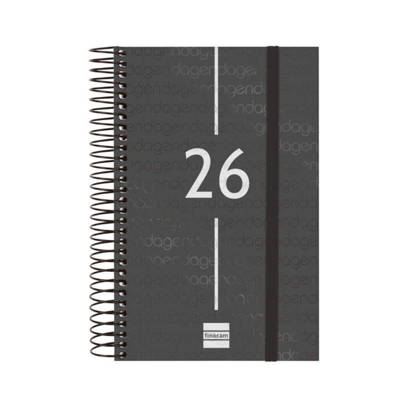 AGENDA YEAR E5 1DP 2026 NEGRO+ FINOCAM26 741096026 135 X 24 X 181 MM