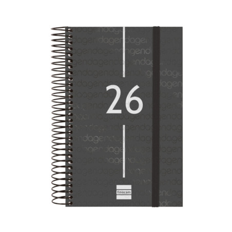 AGENDA YEAR E5 1DP 2026 NEGRO+ FINOCAM26 741096026 135 X 24 X 181 MM