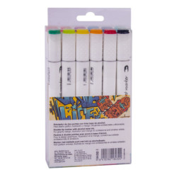 ROTULADORES DOBLE PUNTA STREET MARKER COLORES SURTIDOS 12U. 18432 APLI (1U)
