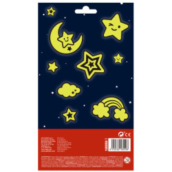 PEGATINAS LUNA Y ESTRELLAS ACABADO LUMINISCENTE 1 HOJA 18559 APLI (5U)