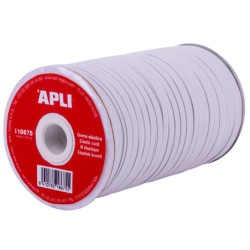 BOBINA DE CUERDA ELASTICA PLANA BLANCA 5 MM * 100 M 18675 APLI (1U)