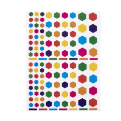 ETIQUETAS APLI GOMETS HEXAGONALES REMOVIBLES MULTICOLOR 6 HOJAS 18768 (10U)