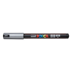 MARCADOR UNI-BALL POSCA PC-1MR PUNTA EXTRA FINA 0,7MM PLATA -26-
