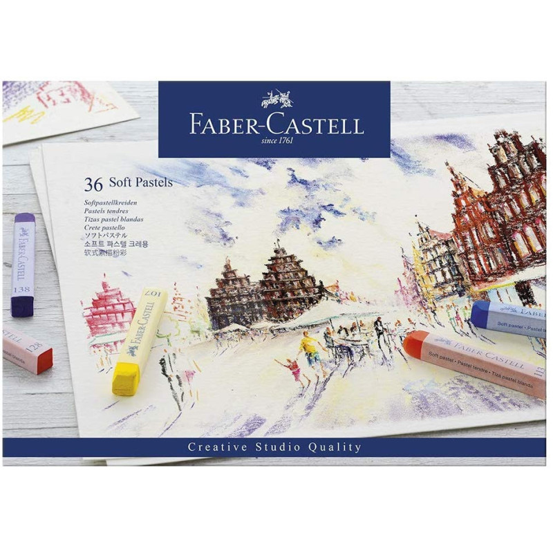 TIZAS PASTEL MULTICOLOR FABER CJ.36u. COLORES SURTIDOS