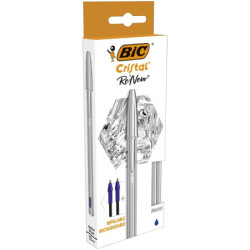 BOLIGRAFO BIC CRISTAL RE´NEW AZUL +2 RECARGAS