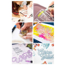 ROTULADOR BICOLOR BORDE PLATA CAJA REGALO 21U ALEX BOG OUTLINE PEN AB-0421