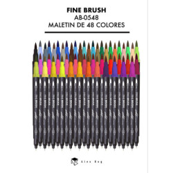 ROTULADOR PROFESIONAL DOBLE PUNTA PINCEL / 0,4MM 48 COLORES SURTIDOS AB-0548