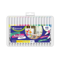 ROTULADOR BISMARK ACRILICO METALIZADO BASE AGUA ESTUCHE 48U POESSA 331997