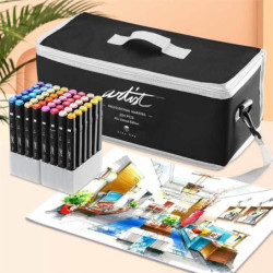 ROTULADOR DOBLE PUNTA PROFESIONAL MARKERS CAJA REGALO 204 COLORES SURTIDOS AB-1204 ALEX BOG