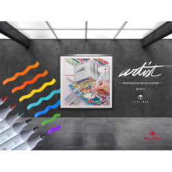 ROTULADOR DOBLE PUNTA PINCEL MARKERS CAJA REGALO 60 COLORES SURTIDOS AB-1260 ALEX BOG