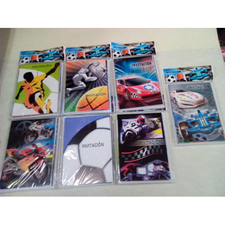 TARJETA INVITACION FIESTA JUVENILES CHICO BLISTER 8U POESSA 320816 ^