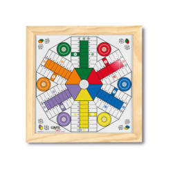 TABLERO PARCHIS 50CM  CRISTAL 4 Y 6 JUGADORES REVERSIBLE CAYRO 10150/T155