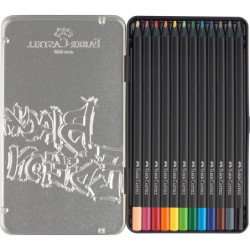 LAPIZ FABER-CASTEL BLACK EDITION 12 COLORES ESTUCHE METAL 116413