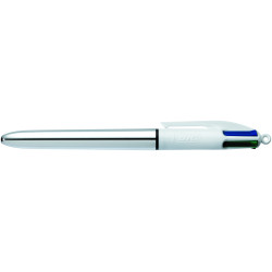 BOLIGRAFO RETRÁCTIL 4 COLORES SHINE PLATA BIC