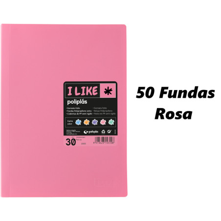 CARPETA ESCAPARATE FOLIO POLIPLAS LIKE PASTEL 50F ROSA 53 GRAFOPLAS 01461353