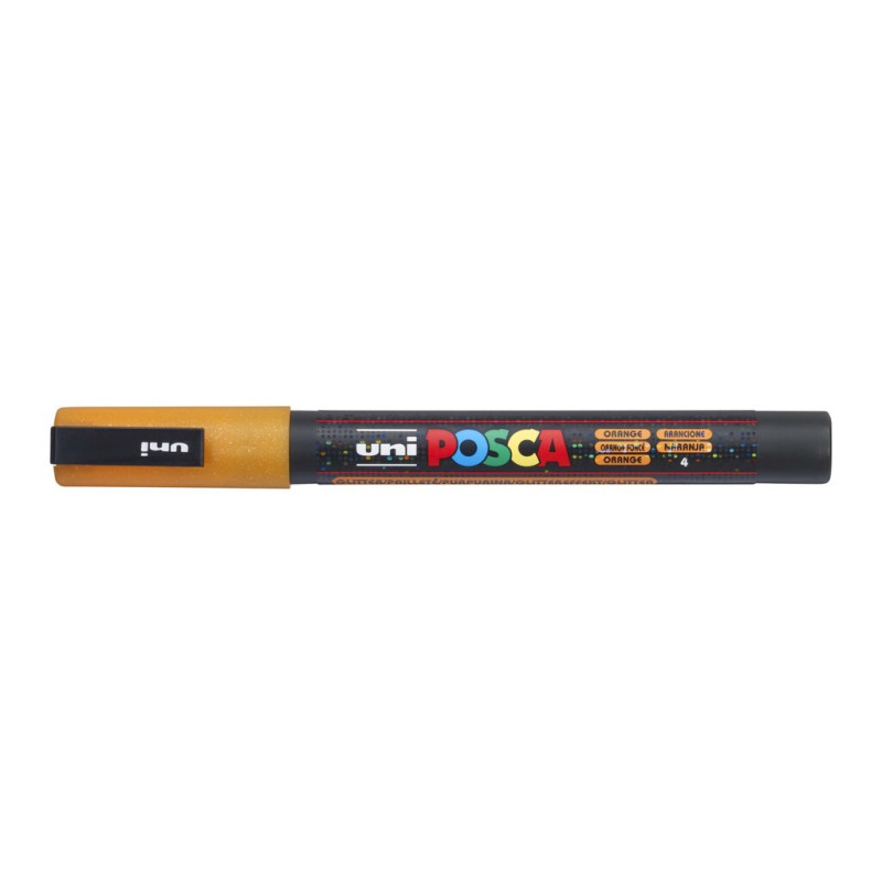 MARCADOR UNI-BALL POSCA PC-3ML PUNTA REDONDA 0,9-1,3MM PURPURINA NARANJA -4-