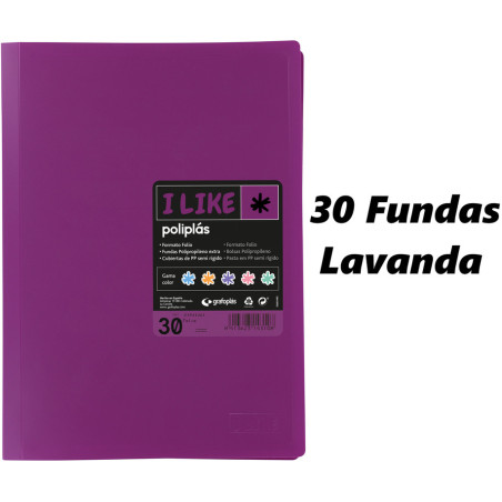CARPETA ESCAPARATE FOLIO POLIPLAS PASTEL 30F LAVANDA 69 GRAFOPLAS 01470069