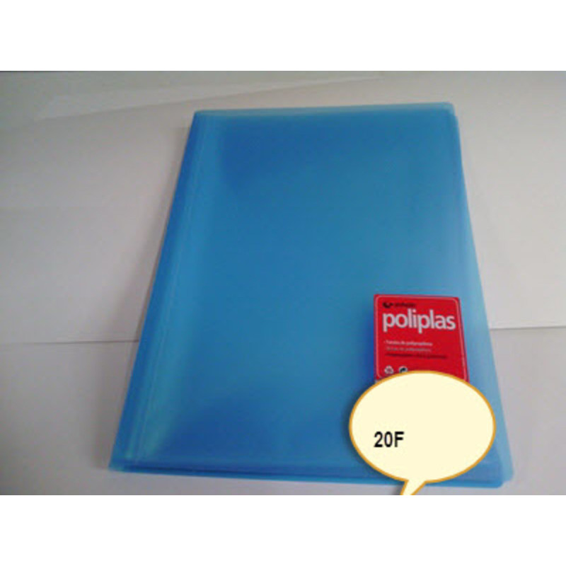 CARPETA ESCAPARATE FL POLIPLAS 20F TRANSPARENTE AZUL GRAFOPLAS 1451230
