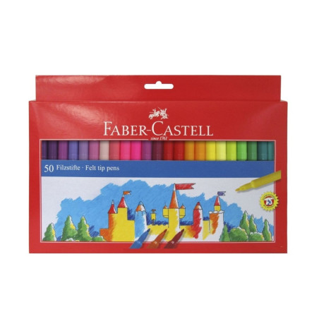 ROTULADOR FABER CASTELL PUNTA FINA LAVABLE C/50U 55 42 50