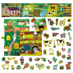 JUEGO FOURNIER HEADU FARM LONG PUZZLE + 106 STICKERS MU24926