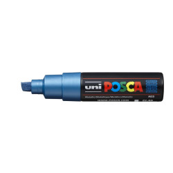 MARCADOR UNI-BALL POSCA PC-8K BISEL GRUESO 8MM AZUL METALICO -M33-