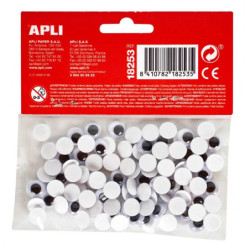 BOLSA OJOS MOVILES NEGROS ADH.RED.10MM 100 U APLI20 (5 UN) 18253