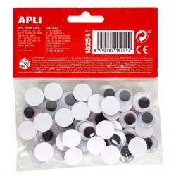 BOLSA OJOS MOVILES NEGROS ADH.RED.15MM 50 U APLI20 (5 UN) 18254