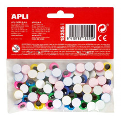 BOLSA OJOS MOVILES COLOR ADH.RED.10MM 100U APLI20 (5 UN) 18255