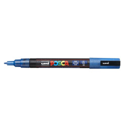 MARCADOR UNI-BALL POSCA PC-3ML PUNTA REDONDA 0,9-1,3MM PURPURINA AZUL -33-