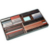 LAPIZ KOH-I-NOOR CAJA METAL 39 PIEZAS GRAFITO PURO, TIZA, DIFUMINO Y BORRADOR GIOCONDA 8891 MCH