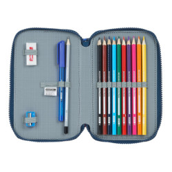 PLUMIER DOBLE PQÑO 28 PCS BENETTON "NAVY" SAFTA21 ENERO 412106854 19,5*12,5