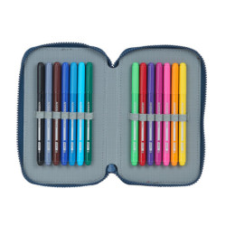 PLUMIER DOBLE PQÑO 28 PCS BENETTON "NAVY" SAFTA21 ENERO 412106854 19,5*12,5