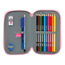 PLUMIER DOBLE PQÑO 28 PCS BARBIE "GIRL POWER" SAFTA21 ENERO 412110854 19,5*12,5