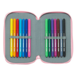 PLUMIER DOBLE PQÑO 28 PCS MINNIE MOUSE RAINBOW SAFTA21 ENERO 412112854 19,5*12,5