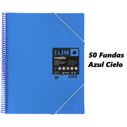 CARPETA ESCAPARATE A4 MAXIPLAS LIKE PASTEL 50F AZUL CIELO 33 GRAFOPLAS 39225033