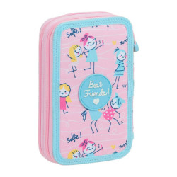 PLUMIER DOBLE PQÑO 28 PCS GLOWLAB KIDS "BEST FRIENDS" SAFTA21 ENERO 412123854 19,5*12,5