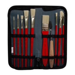 BOLSA 9 PINCELES OLEO + ESPATULA DALER ROWNEY D216646010 UNIDAD FILA