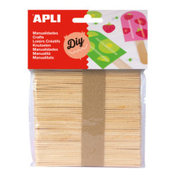 PALILLOS POLO PEQUEÑO MADERA NATURAL BOLSA 50U APLI 13063