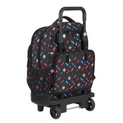 MOCHILA GRANDE C/RUEDAS COMPACT EXTRAIBLE PAUL FRANK  "RETRO GAMER" SAFTA21 ENERO 612119918 45*33