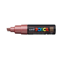 MARCADOR UNI-BALL POSCA PC-8K BISEL GRUESO 8MM ROJO METALICO -M15-
