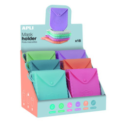 PORTAMASCARILLA APLI SILICONA COLORES PASTEL 6 COLORES EXPOSITOR 18 UNIDADES 18826