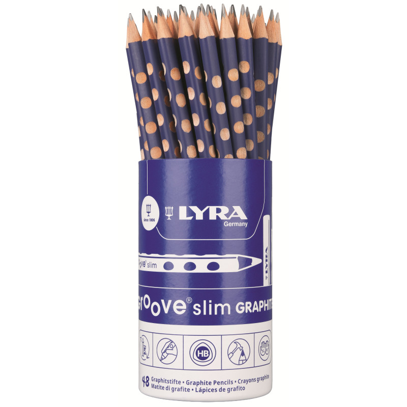 LAPIZ TRIANGULAR LYRA GROOVE SLIM GRAFITO HB BOTE 48u. FILA