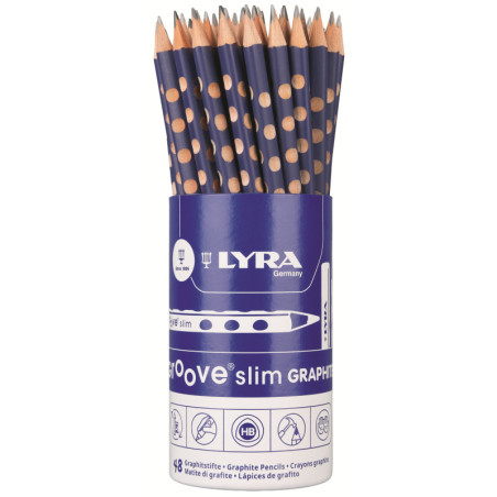 LAPIZ TRIANGULAR LYRA GROOVE SLIM GRAFITO HB BOTE 48u. FILA