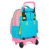 MOCHILA GRANDE C/RUEDAS COMPACT EXTRAIBLE BENETTON "COLOR BLOCK" SAFTA21 ENERO 612153918 45*33