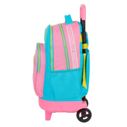 MOCHILA GRANDE C/RUEDAS COMPACT EXTRAIBLE BENETTON "COLOR BLOCK" SAFTA21 ENERO 612153918 45*33