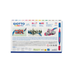 MARCADOR GIOTTO TURBOPRO DOBLE PUNTA PINCEL BASE AGUA 15 COLORES F427800 FILA