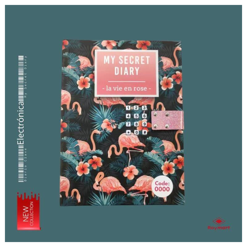 DIARIO CON CLAVE LA VIE EN ROSE FLAMENCO ALEX BOG JC-1001