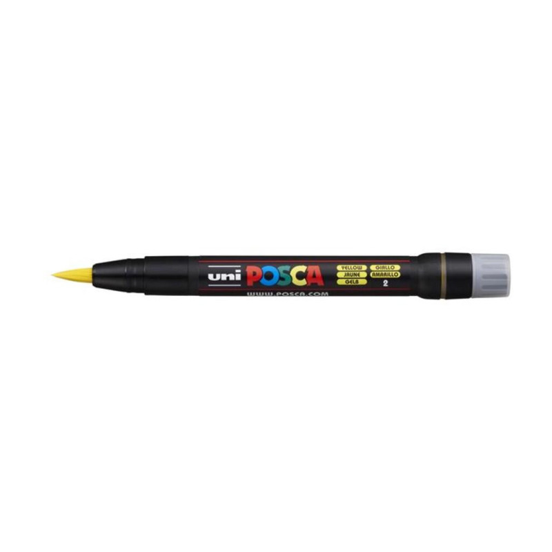 MARCADOR UNI-BALL POSCA PCF-350 PUNTA PINCEL AMARILLO -2- 146613000