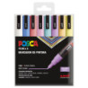 MARCADOR UNI-BALL POSCA PC-3M/8P PUNTA REDONDA COLORES PASTEL ESTUCHE 8U 302422319