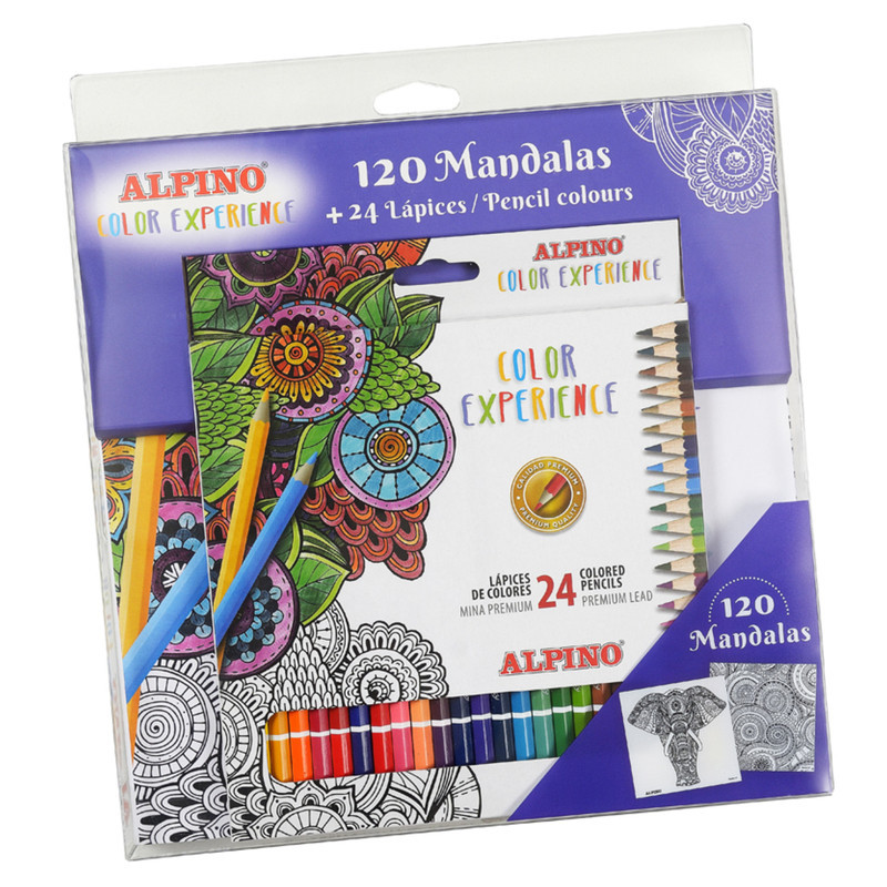 JUEGO ALPINO COLOR 24 LAPICES + 120 MANDALAS AL00250